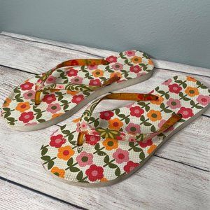 VERA BRADLEY colorful floral flip flops 7-8